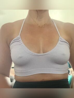 Out from Under Urban Outfitters Lilac Lavender Ribbed Halter Bralette / Crop Top
